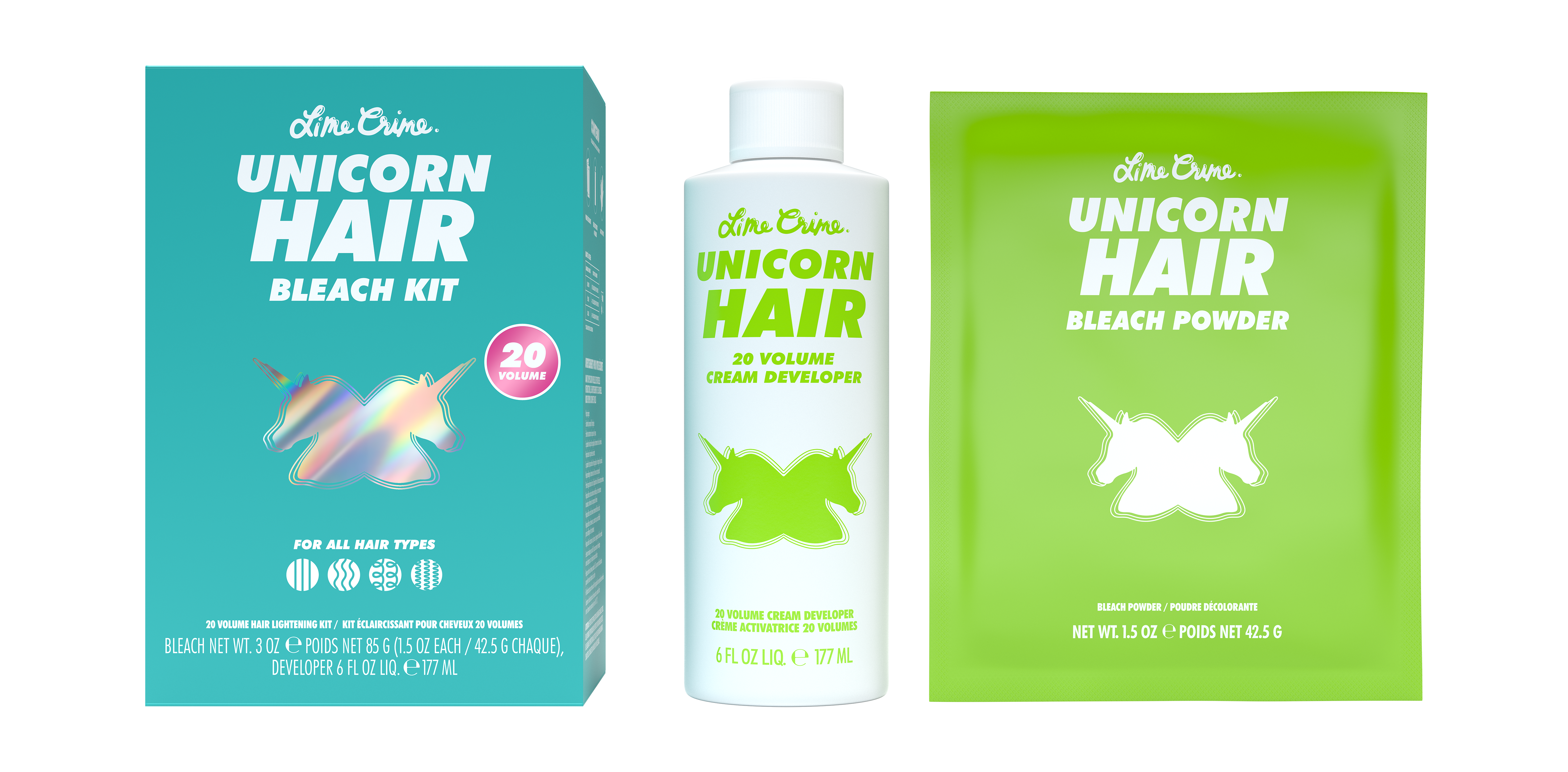 Unicorn Hair Bleach Kit variant:20 Volume Bleach Party